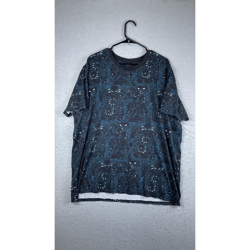 Black Panther Shirt Mens 2XL Black All Over Graphic Tee‎ T-Shirt Marvel Comics
